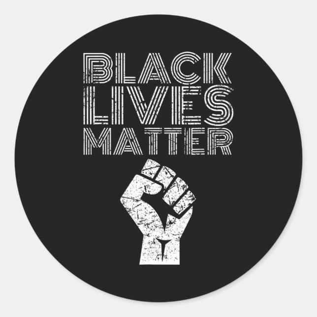 Sticker Rond Black Lives Blm Human Rights Black History Month  (Devant)