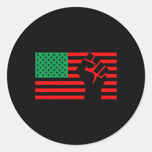 Sticker Rond Black Lives Problem Pan African American Union Fla (Devant)
