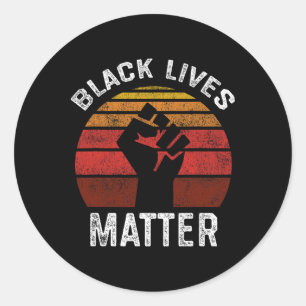 Sticker Rond Black Lives Problème Blm Rétro Hommes Femmes Enfan