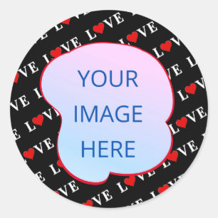 Sticker Rond Black LOVE tendance noir et blanc