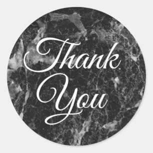 Sticker Rond Black & Marbre blanc Moderne tendance Favor Treat