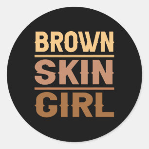 Sticker Rond Black Melanin Queen Magie Brown fille de peau June