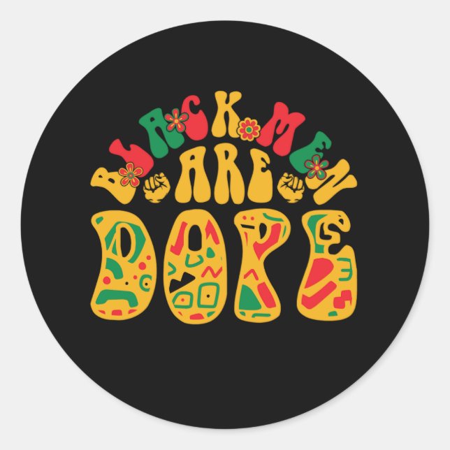 Sticker Rond black_men_are_dope_02 (Devant)