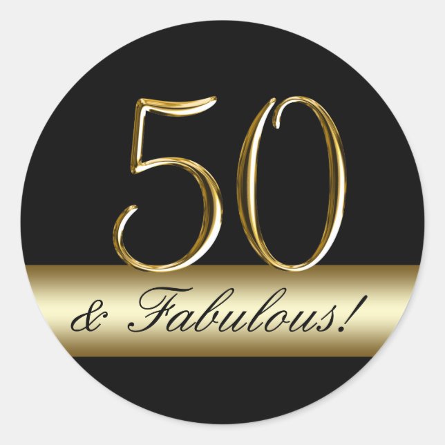 Sticker Rond Black Metallic Gold 50e anniversaire (Devant)
