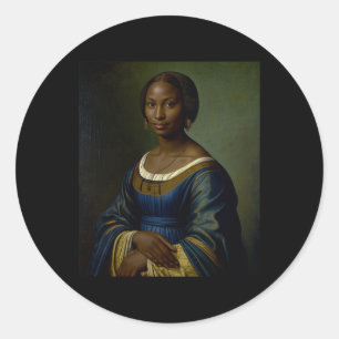 Sticker Rond Black Mona Lisa Noir Histoire Mois Femme Noir Il