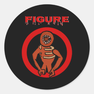 Sticker Rond Black Monster Horror Portes de jeu Halloween Custo