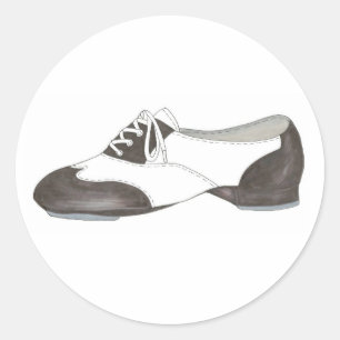 Sticker Rond Black Oxford Tap Chaussure Danse Enseignant Studio