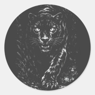 Sticker Rond Black Panther — par BurnsInHell