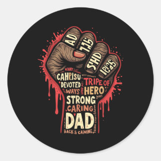 Sticker Rond Black Papa African American Melanin Pride Black So