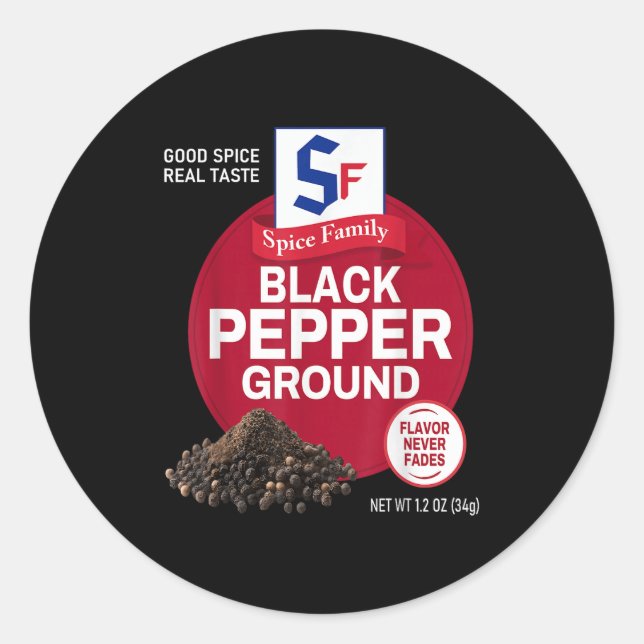 Sticker Rond Black Pepper Ground Sce Group Family Matching Hall (Devant)