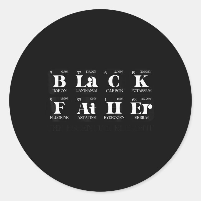 Sticker Rond Black Père élément essentiel Black Histoire Faune (Devant)