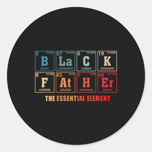 Sticker Rond Black Père Essential Elet Fête des pères Black Pap (Devant)