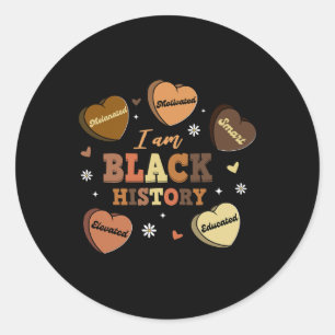 Sticker Rond Black Pride Je suis Black History Melanin Candy He