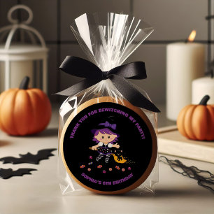 Sticker Rond Black Purple mauve fille Halloween Anniversaire so