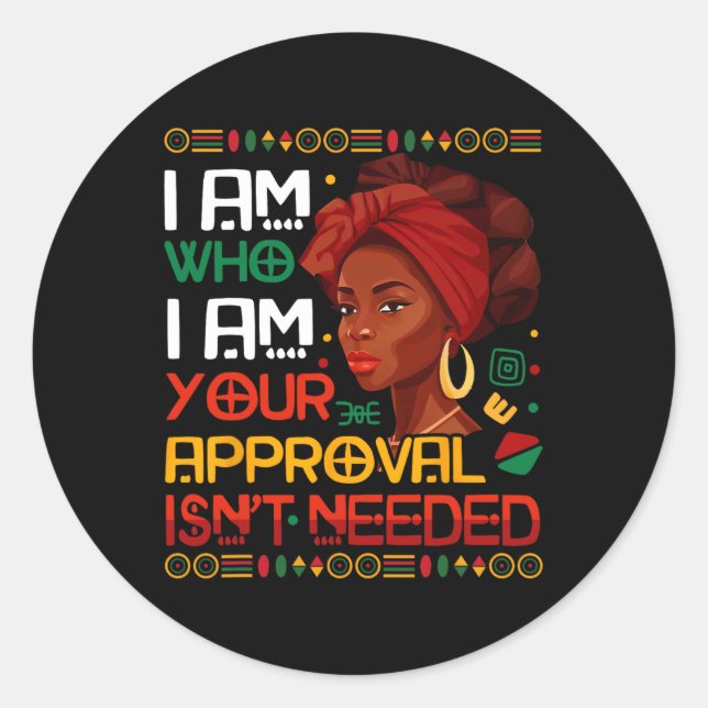 Sticker Rond Black Queen Junetdix Black History Mois Africain (Devant)