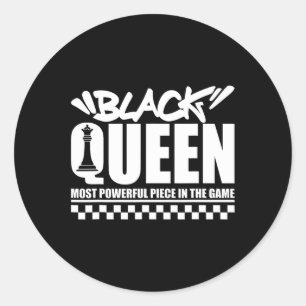 Sticker Rond Black Queen Les échecs les plus puissants Africain