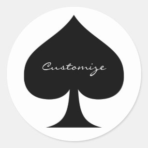 Sticker Rond Black Queen of Spades