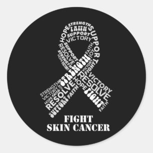 Sticker Rond Black Ribbon Melanoma Mois Produits Cancer de la p