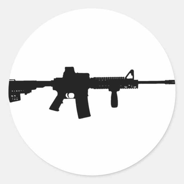 Sticker Rond Black Rifle AR-15 de Phil's Art Online (Devant)