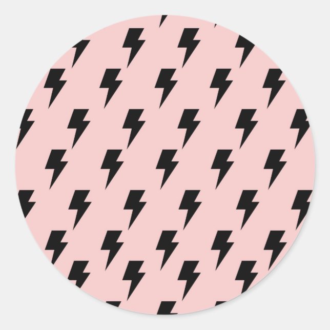 Sticker Rond Black Rose Lightning Y2K Indie Bold Expression (Devant)