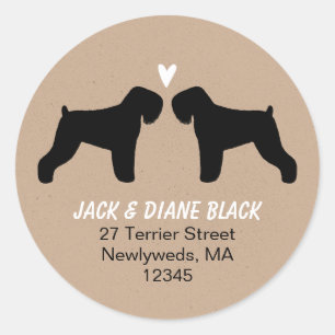 Sticker Rond Black Russian Terrier Silhouettes Adresse de retou