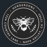 Sticker Rond Black Rustic Bumblebee Round Adresse de retour<br><div class="desc">Créez Votre Propre Sticker D'Adresse De Retour Rond Classique. Pour une personnalisation plus avancée de cette conception,  veuillez cliquer sur le bouton "Personnaliser" ci-dessus !</div>