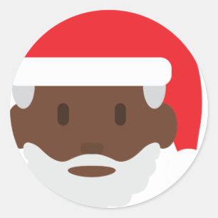 Sticker Rond black santa claus emoji