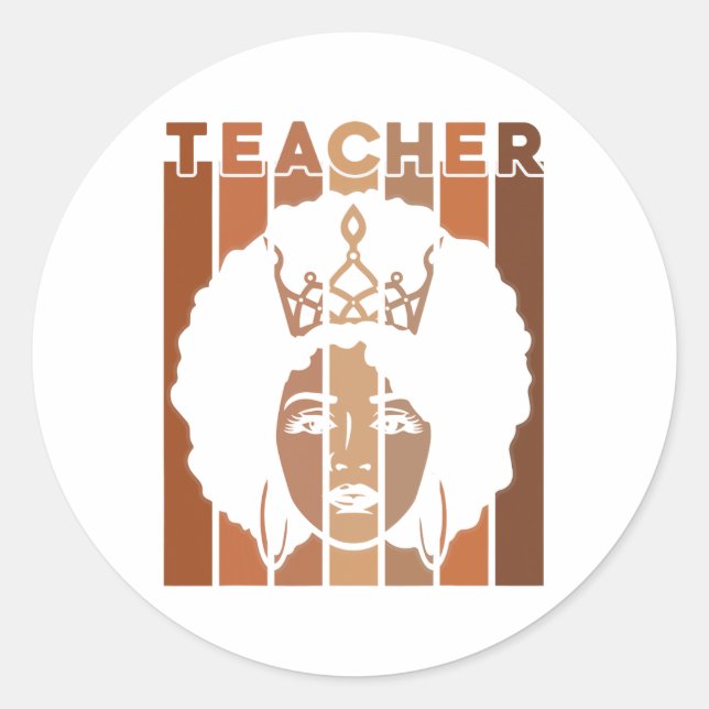 Sticker Rond Black Smart Enseignant Afro Love Melanin Black His (Devant)
