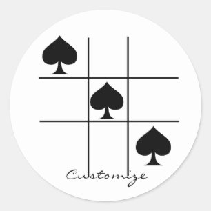 Sticker Rond Black Spades Tac Toe Thunder_Cove