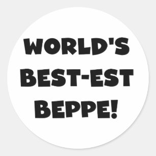 Sticker Rond Black Text Meilleurs T-shirts et cadeaux de Beppe