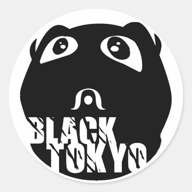 Sticker Rond Black-Tokyo x Lamebot nourrir des gifles (Devant)