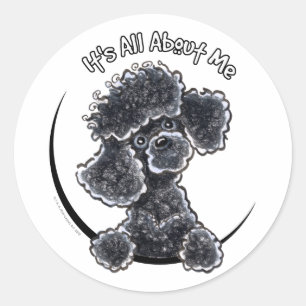 Sticker Rond Black Toy Poodle IAAM