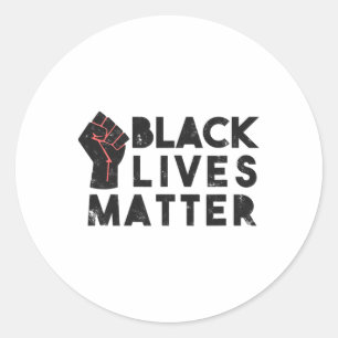 Sticker Rond Black Vit Problème Protest Pouvoir Politique Premi