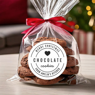 Sticker Rond Black White Heart Maison Cuisine Joyeux Noël