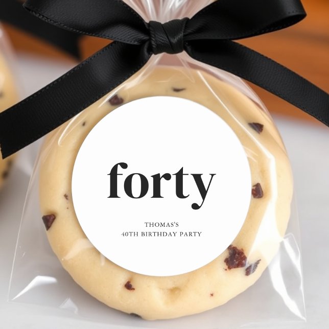 Sticker Rond Black & White Quarty 40e anniversaire (Créateur téléchargé)