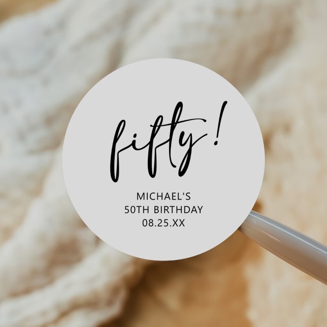 Sticker Rond Black & White Quarty 50e anniversaire (Créateur téléchargé)