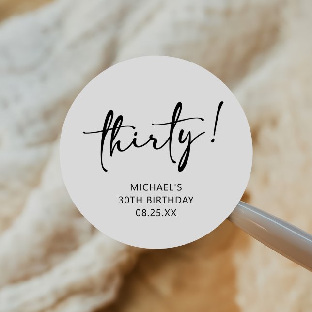 Sticker Rond Black & White Trente-troisième anniversaire (Créateur téléchargé)