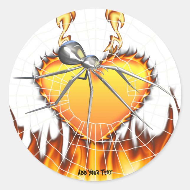 Sticker Rond Black Widow Chrome Design 1 (Devant)