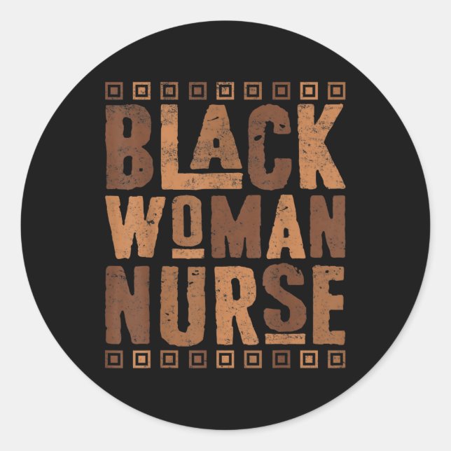 Sticker Rond Black Woman Nurse Melanin Histoire africaine-améri (Devant)