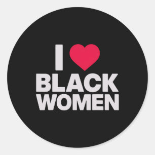 Sticker Rond Black Women Cadeau Coeur Black Women Black History