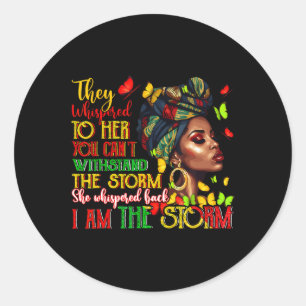 Sticker Rond Black Women Melanin Black History Mois Wo