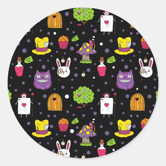 Sticker Rond Black Wonderland (Devant)