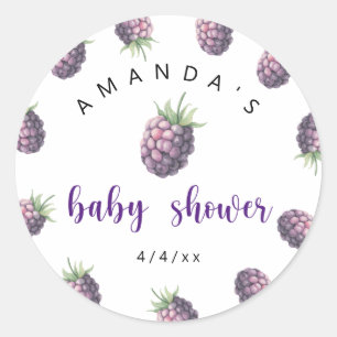 Sticker Rond Blackberries - Baby shower
