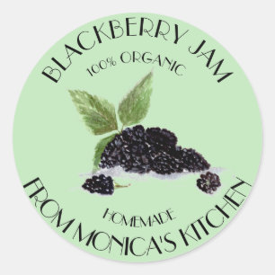 Sticker Rond Blackberry Jam Blackberry Watercolor