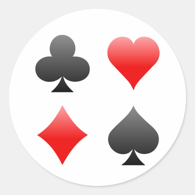 Sticker Rond Blackjack / Costume de carte de poker : Vector Art (Devant)