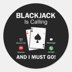 Sticker Rond Blackjack Gambling 21 Blackjack