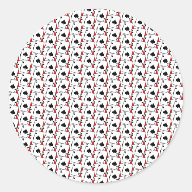 Sticker Rond Blackjack Spades Red (Devant)