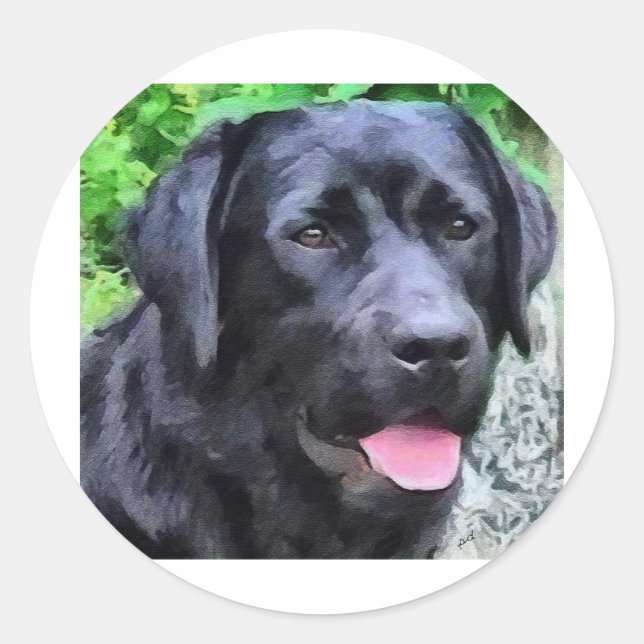 Sticker Rond blackLabRizoFull.jpg (Devant)