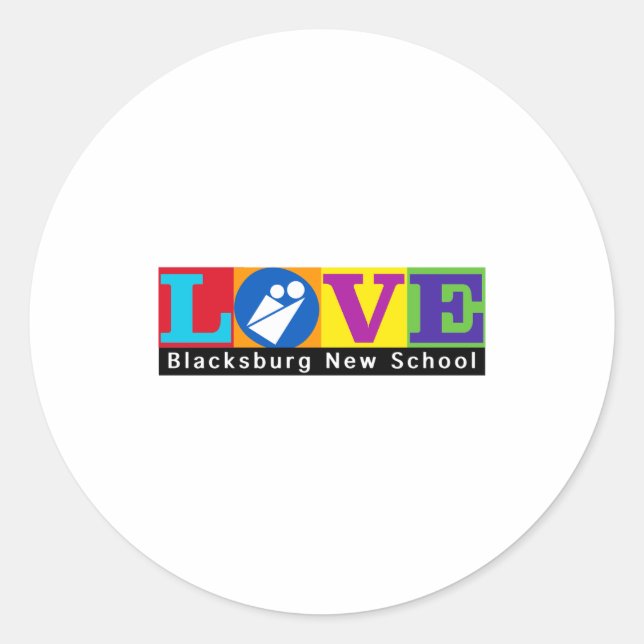 Sticker Rond Blacksburg New School Merch Adult Slim Cut  (Devant)