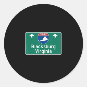 Sticker Rond Blacksburg Virginie Autoroute Vacances Alors